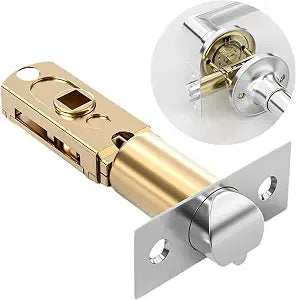 Adjustable Tubular Door Latch  Fits 60mm (2-3/8") or 70mm (2-3/4") Backset,Interior Door Lock Replacement Parts for Bedroom & Bathroom, Fits Standard Lever Handles & Knobs