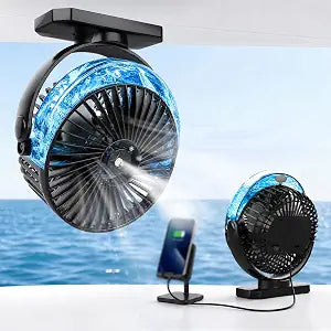Magnetic Cruise Fan, 12000mAh Battery Golf Cart Fan with Power Bank