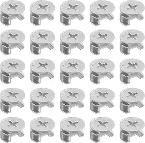 30 PCS Cam Locks Nut for Furniture, 15x9.5mm Furniture Cam Lock Fasteners Joint Connector Locking Nuts Furnitures Connecting Cams Locks Fittings for Cabinet Drawer Wardrobe Dresser