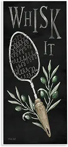 Vintage Kitchen Whisk Botanical, 7 x 17 Inch Mounted Print on Wall Plaque