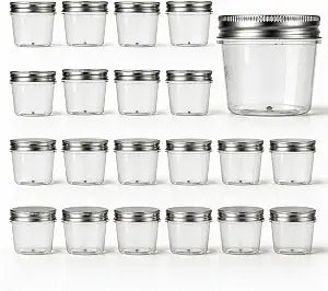 novelinks 4 oz Plastic Small Mason Jars and Small Plastic Jars with Lids
