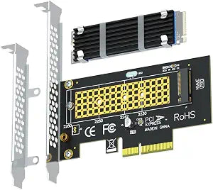 GLOTRENDS M.2 NVMe to PCIe 4.0 X4 Adapter with Heatsink for NVMe SSD