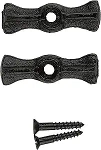 Old Style Cast Iron Turn Button Door Catch | 1 7/8" x 9/16" | for Flush Doors, Shutters, Drawers | Antique and Modern Furniture Hardware | UA-797-BK