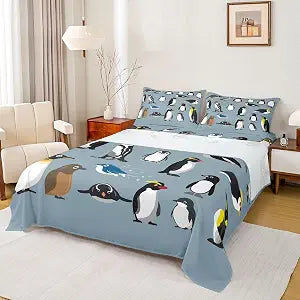 Erosebridal Penguins Boys Young Bed Sheets Set,Sheet Set Twin Size