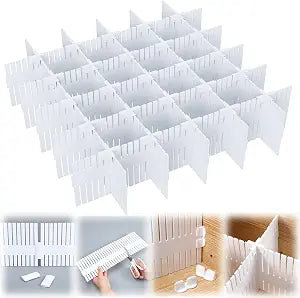Blosssound 15 Pcs 5.12 Tall Drawer Divider, Adjustable Organizer, White