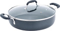 T-fal Specialty Nonstick 5 Qt Stock Pot with Lid Soup Pot, 5 Quart Casserole with Lid, Easy to Clean Non Stick Cooking Pot Cookware, Dark Blue