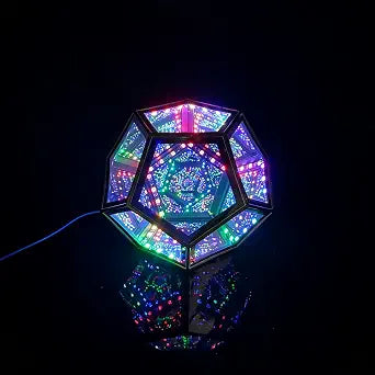 Infinity Dodecahedron Mirror Light, 12-Sided RGB Abyss Lamp