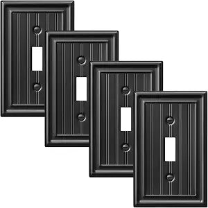DEWENWILS Black Outlet Covers, Switch Plates, Decorative Metal Wall Plates