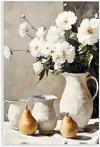 Peaceful Fruit Still Life, 13 x 19 Inch Mounted Print on Wall Plaque