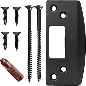 Extra Large Door Strike Plate, Adjustable Door Strike Plate, Large-Hole Reinforced Door Bolt Guide Plate, Applicable for Doors that Cannot Close Completely, Concealing Door Frame Imperfections