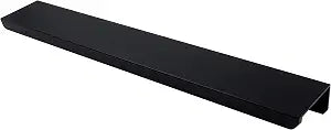 Jetland Cabinets Drawers Edge Pulls - 6-Pack, 8" Overall Length, Black, Concealed Tab Pulls for Kitchen Garage Cabinet Drawers, PW5018B203L