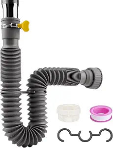Universal 1-1/4 and 1-1/2 Inch Flexible Expandable P-Trap Sink Drain Kit