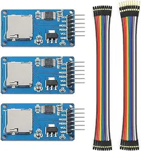 WWZMDiB 3 Pcs Micro SD TF Card Adapter Reader Module with Logic Level Chip 3.3V 5V 6 Pin SPI Interface Compatible with for Arduino Raspberry Pi ESP32