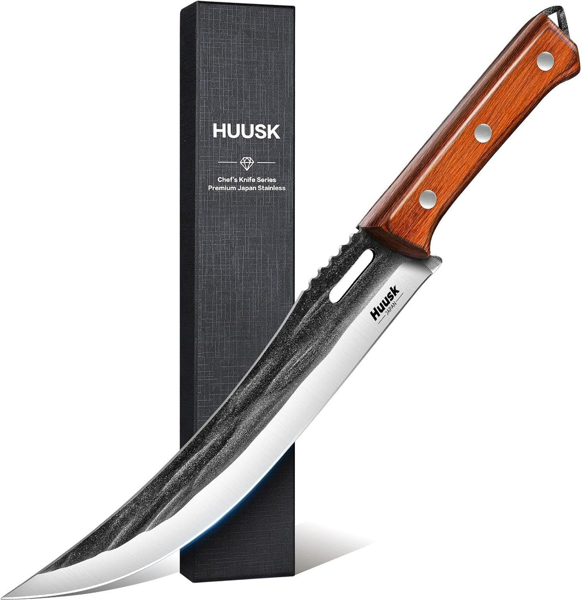 Huusk Japanese High Carbon Steel Carving Knife with Ergonomic Handle