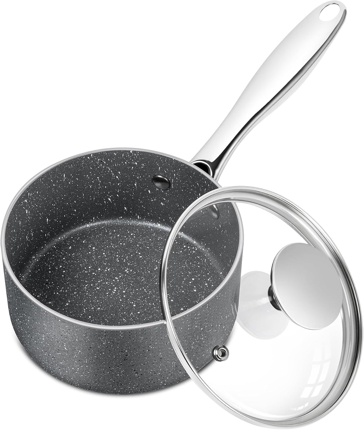 MICHELANGELO 1 QT Nonstick Sauce Pan with Lid, Small Saucepan, Easy Cleanup