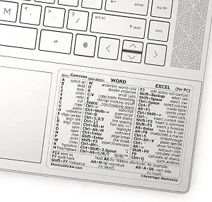 Synerlogic Word/Excel Windows Shortcut Sticker | Reference Guide Keyboard Shortcuts | Work from Home Essentials | Excel Shortcuts Cheat Sheet Laminated Vinyl (Clear/Small)