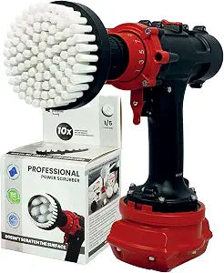 Premium Drill Brush Professional  Extra-Soft 4 in White | Scratch-Free Cleaning Brush for Carpet, Upholstery, Leather Seats, Glass, Furniture and Car Interior