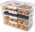 4-Tier Stackable Cookie Storage Container with Lids and Handle