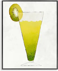 Kiwi Cocktail Still Life Kitchen, 11 x 14 Inch Framed Gicle Print
