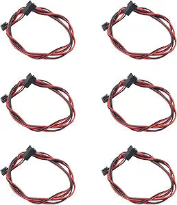 6PCS 1M 3D Printer Parts Cooling Fan Extension Cable 3D Printer Accessories 1M Cooling Fan Extension Cable, Black