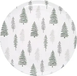 Pavilion Gift Company - Camp - 10.5" Melamine Dinner Plates Set of Two Trees Forest Outdoors Cabin Camping RV Dinnerware