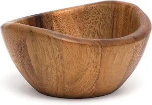 Lipper International Acacia Wave Serving Bowl for Fruits or Salads, Small, 6" Diameter x 3" Height, Single Bowl