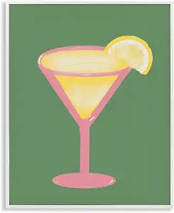 Lemon Drop Glass Cocktail Still Life, 11 x 14 Inch Framed Gicle Print