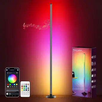 IC+RGBW Led Corner Floor Lamp USB Powered App, Remote Control, 1 Pack