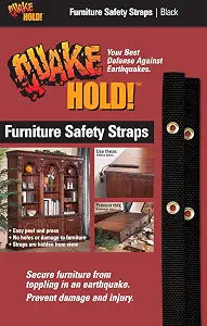 QuakeHold! 4160 Furniture Strap Kit, Black 15 Inch