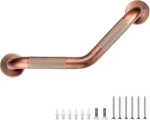 Grab Bars for Shower, 1 Pack, 16 Inch Angled Anti-Slip, Antique Copper