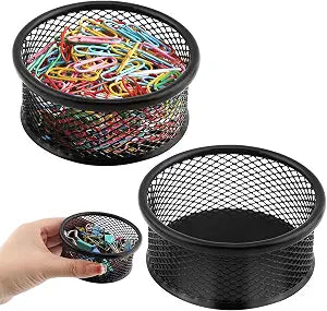 2Pcs Paper Clip Holder Paperclip Holders for Desk,Mesh Wire Mesh Bowls