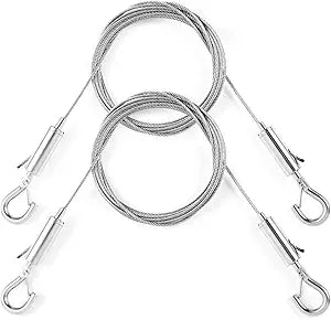Adjustable Picture Hanging Wire Kit,Heavy Duty Hardware for Hanging Pictures,Paintings,Artwork and Mirrors on Walls,2 Kit,1m x1.5mm Stainless Steel Cables Hanging Rope,Hold Up to 66lbs