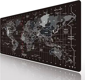HGWALP World Map Large Gaming Mouse Pad Extended XXL(900x400X3MM) Mouse Mat Long Desk Pad with Stitched Edges for Keyboard Home Office Gaming Work Big Desk Pad