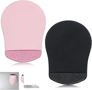 2 PCS Mouse Holder for Laptop Stick On, Slim Wireless Mouse Pocket Pouch for Laptop, Universal Reusable Stick-On Laptop Mouse Pocket Holder for Office Home(Black, Pink)