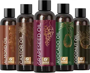 Pure Carrier Oils for Essential Oils - DIY Skin Care Set with Hair Oils Skin Oils for Body Care Moisturizers for Face and Body plus Nail Care - Anti Aging Skin Care DIY Beauty Products Carrier Oil Set