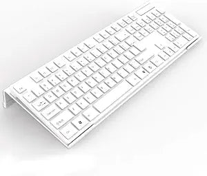 KOTEMON Acrylic Tilted Computer Keyboard Stand for Ergonomic Typing, Keyboard Tray Holder with Silicone Non-Slip Case, White