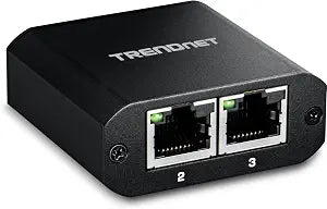 TRENDnet 2-Port Gigabit Splitter with USB Type C Power, TEG-102S