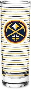 Rico Industries NBA Basketball 13oz Collins Glass  Tall Clear Glass Tumbler for Cocktails, Mixed Drinks, and Everyday Beverages, Durable HighballStyle Drinkware