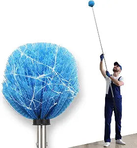 Spider Web Duster Brush Kit  Lightweight 6.5FT Pole with Washable Microfiber Head  Extends to 13.5FT for High Ceilings, Ceiling Fans, Cobwebs  Also for Furniture, Eaves, Garage, Patio