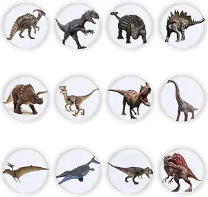 Unittype 12 Pcs Dinosaur Dresser Knobs Round Rubber Drawer Pulls