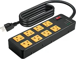 SURAIELEC 12 Gauge Heavy Duty Surge Protector Power Strip, 6FT, 8 Outlets
