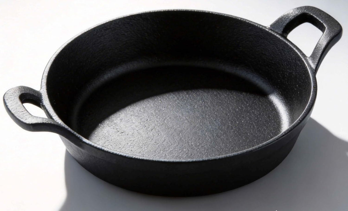 Cast Iron Mini Skillet, Round Kadhai Pan, 6.3 Inch Diameter