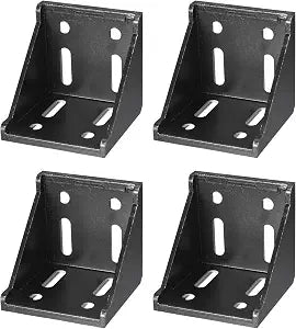 uxcell 4Pcs Inside Corner Bracket Gusset, 78x78x79mm 8080 Angle Connectors for 8080 Series Aluminum Extrusion Profile Black