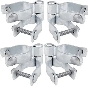 1-3/8" x 1-3/8" Chain Link Fence Gate Post Hinge Kit, Set of 4, Galvanized Steel Chain Link Gate Hinge with 4 Pcs Female Hinges and 4 Pcs Male Post Hinges, Bolts & Nuts Included