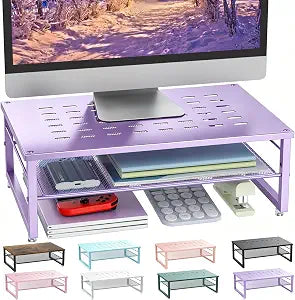 gianotter 2-Tier Metal Monitor Stand Riser