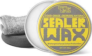 BOOWAN NICOLE Paste Sealer Wax with Carnauba and Beeswax - Clear - Perfect for Wood Stone Concrete Jesmonite, Food-Grade Waterproof