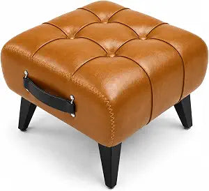 GRANNY SAYS Small Foot Stools Ottoman Faux Leather Footrest for Living Room Bedroom Office