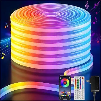16.4FT RGB LED Strip Lights DC12V Color Changing LED Rope Lights