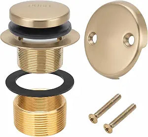 Tip-Toe Champagne Bronze Tub Drain Stopper with Overflow Faceplate