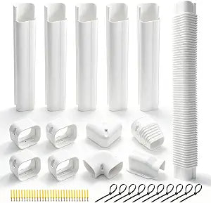 Mini Split Line Set Cover Kit, 15 Pcs PVC Cover, 10 Ft